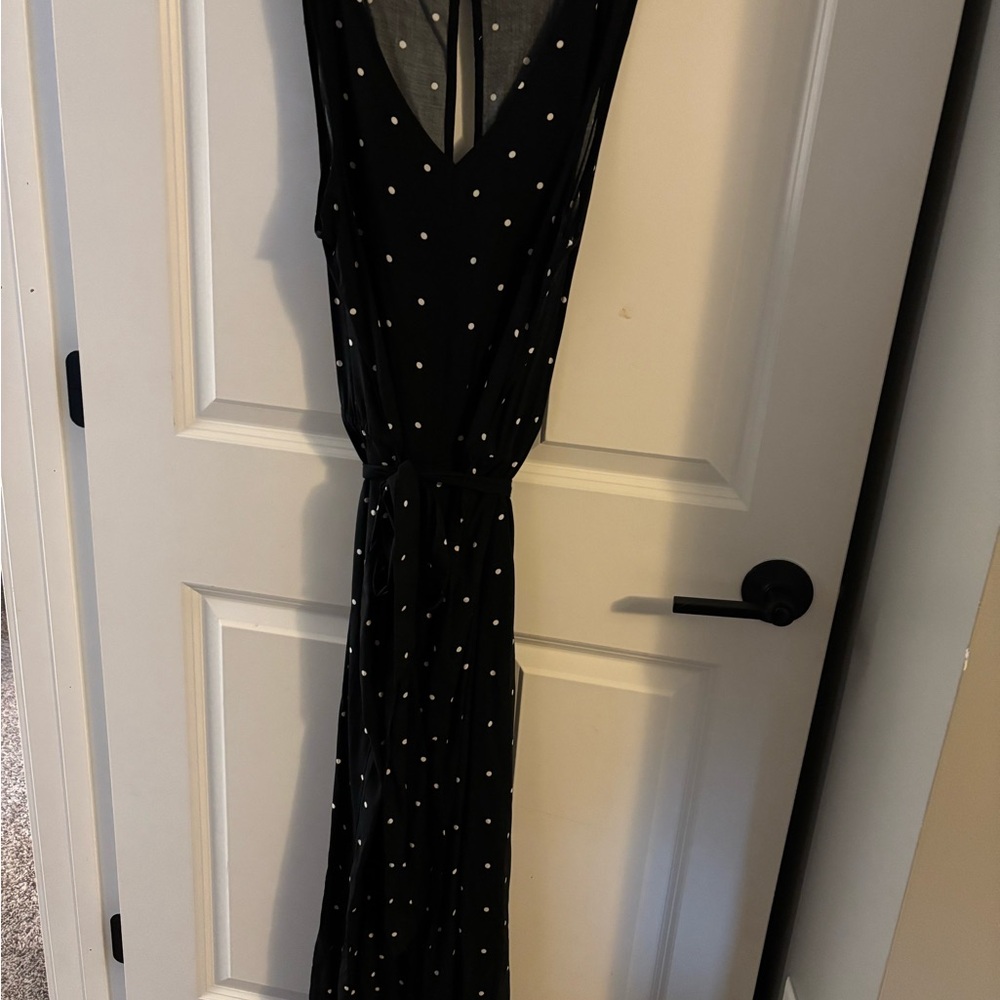 Old Navy Black and White Polka Dot Sleeveless Jumpsuit